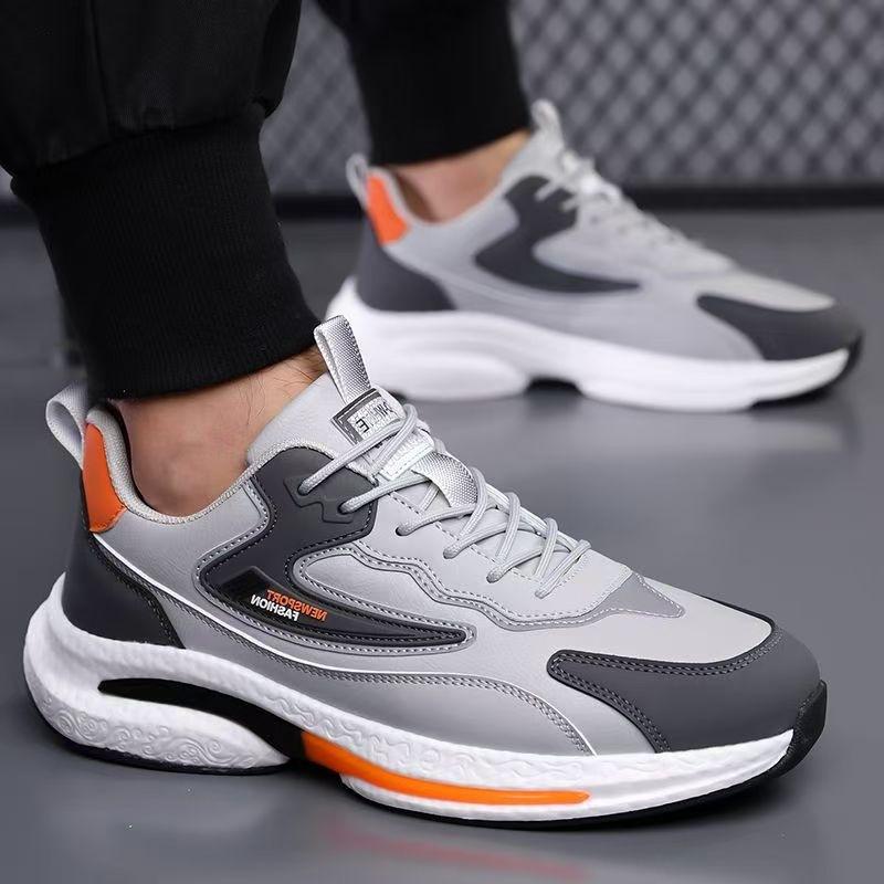 Vår nya herrskor i mesh, avslappnade sportskor, moderiktiga, mångsidiga, bekväma, andningsbara herrskor, läderskor