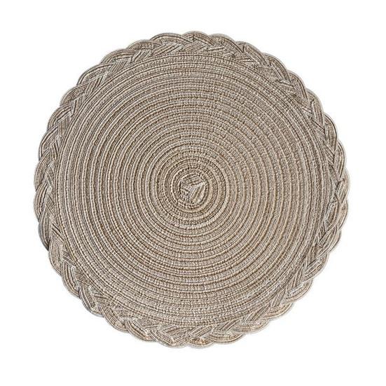 12 Inch Round Placemats Polyester Woven Braided Place 30cm света кофе