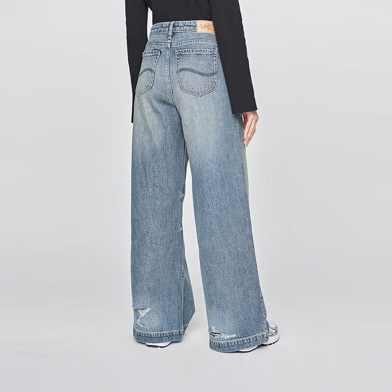 Lee Women's Retro Ripped Wide Leg Jeans