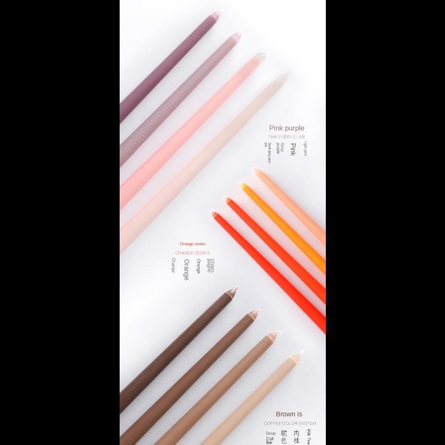 4Pcs Gradient Color Candle Conical Long Rod Candles Dripless Smokeless Candle Romantic Wedding Birthday Party Table Decoration