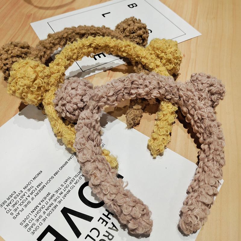 Autumn and Winter New Cute Plush Warm Bear Ear Band