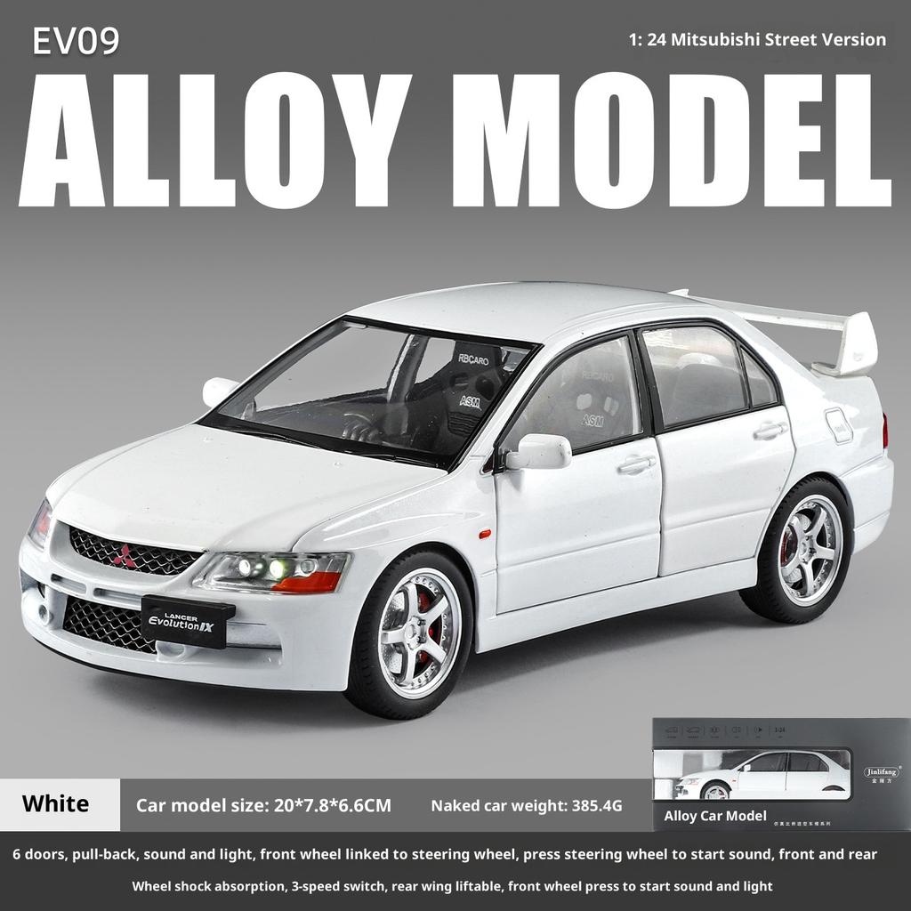 Simulation 1/24 Scale Mitsubishi EV09 Street Version Alloy Car Model Collection Ornament Toy Vehicle Children Boy Gift Miniature