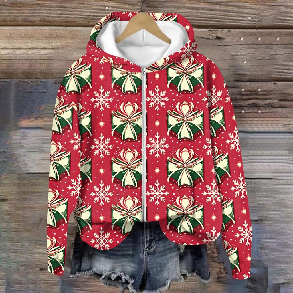 Jackets For Women Long Sleeve  Zip Up  Print Outerwear Casual Jackets