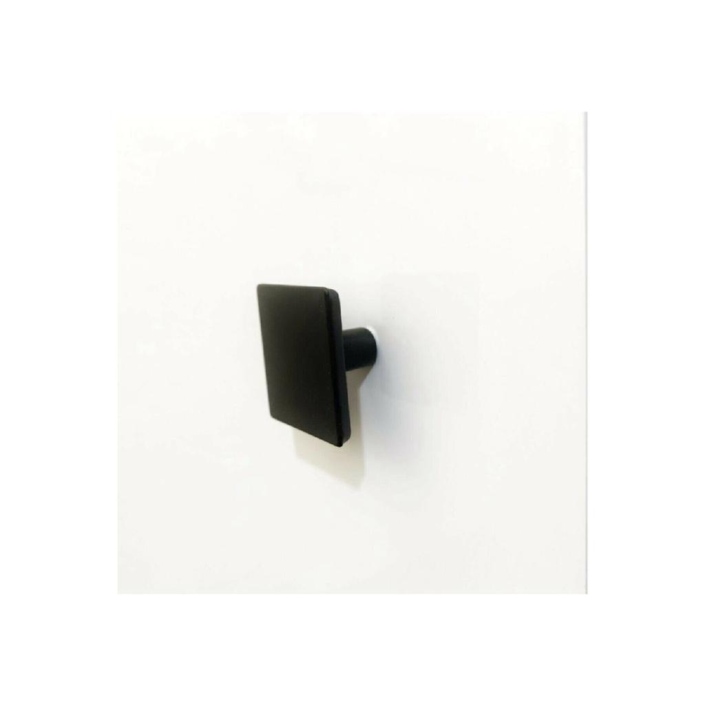 Square Knob Single Hole Matte Black Cabinet Drawer Cloakroom Furniture Handle Metal
