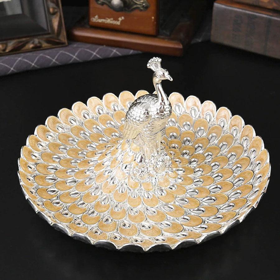 Fruits Serving Tray Peacock Fruit Bowl Snack Dish Cookie Appetizer Bowl Decorative Dry Fruit Bowl for Home Holiday Decoration