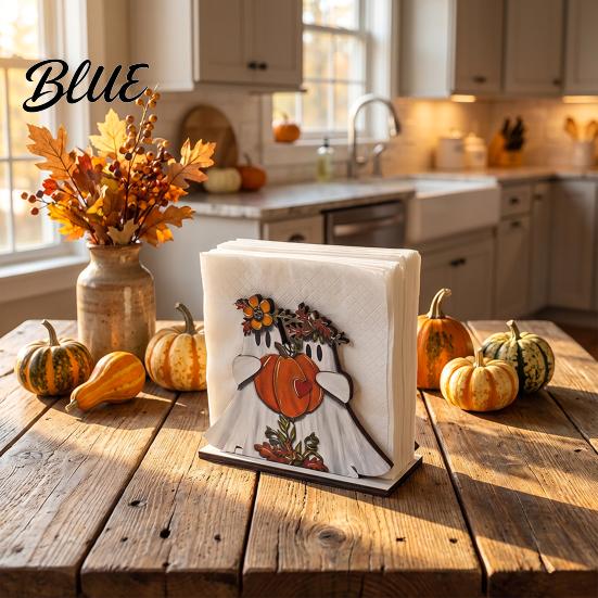 Cute Halloween Home Decor Wooden Napkin Holder Ghost Black Cat Decorative Tabletop Tissue Retro Farmhouse Tableware Dispenser Paper Towel Holder for