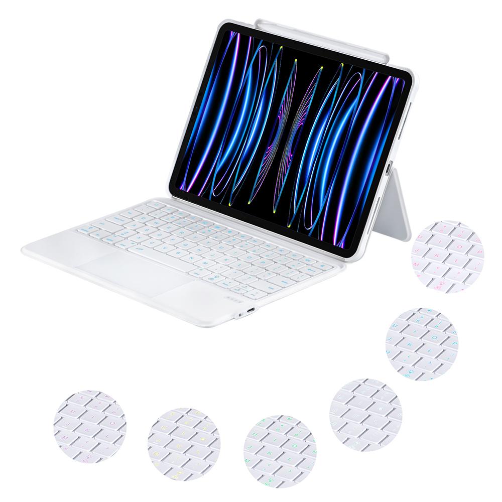 

5206D-3A For iPad (2025)/10.9 (2022) Super Thin Bluetooth-Compatible Keyboard Tablet Protective Case White