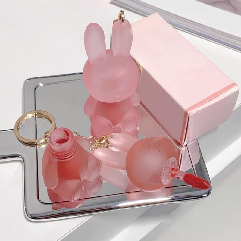 Elegant Lip Gloss Charm Keychain Fashion Rabbit Key Ornament Rabbit Key Pendant Perfect for Daily Wear and Party Wear