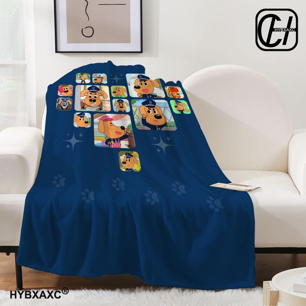 Sheriff Labrador Throw  Blanket Aesthetic Art Flannel Blanket Portable Home Travel Camping Sofa Picnic Thickening Flannel Blanke