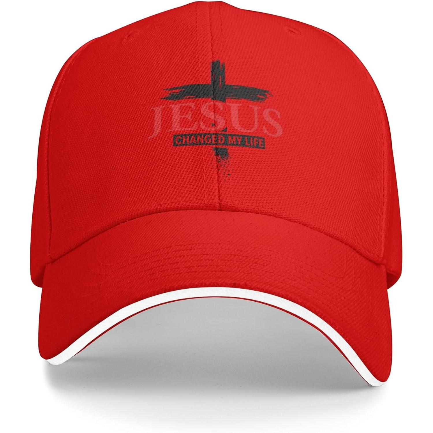 Jesus Changed My Life Cross Religious Faith Baseball Cap Polyester Casual Adjustable Dad Hat Adjustable