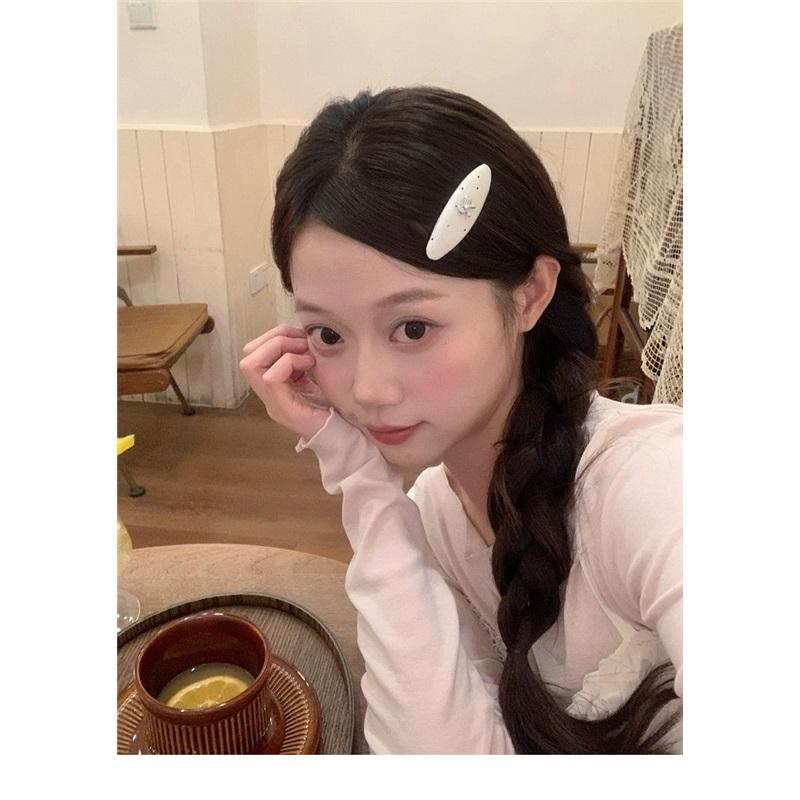 Ballet Style Silver Rhinestone Bow Hair Clips Retro Elegant BB Clip Sweet Girls Bangs Broken Hair Side Hairpin Hair Accessories