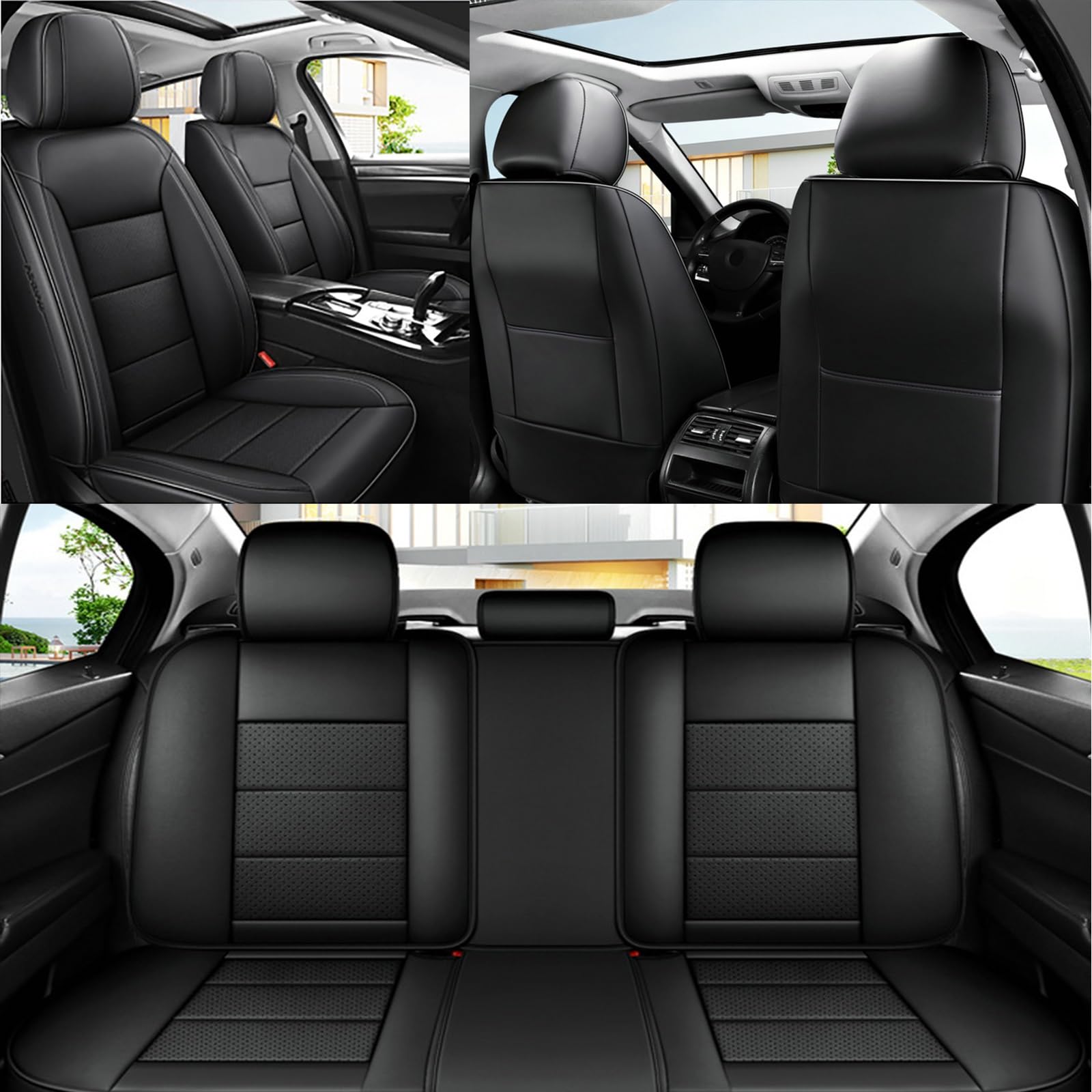 

Специальный чехол на сиденье для моделей Honda N-ONE JG3/4, кожаный, кей-кар, комплект чехлов на сиденья, a чёрный