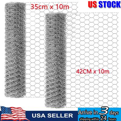 Wire 42cm X 10m Poultry Wire Netting Hexagonal Galvanized Mesh Garden Fence Barrier For Craft Projects Pet Rabbit Chicken Fencin