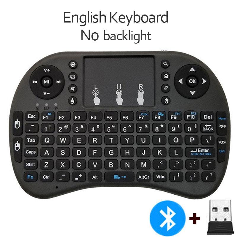 Bluetooth 2.4G Colorful Backlight Russian Spanish Air Mouse Remote Touchpad for Android TV Box PC I8 Mini Wireless Keyboard