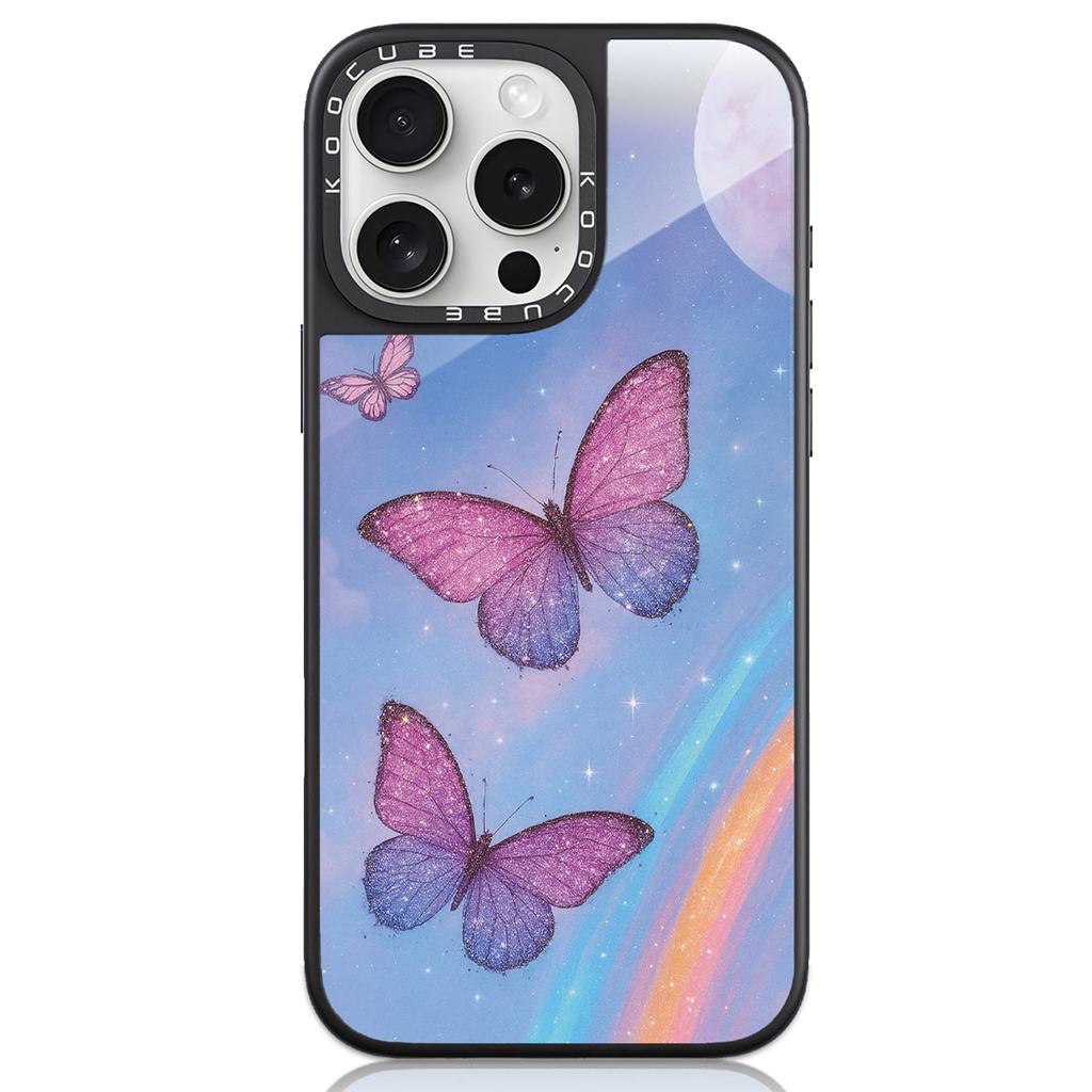 For iPhone 16 Pro Max Case High Aluminium-silicon Glass+PC+TPU Pattern Print Phone Cover Compatible with MagSafe