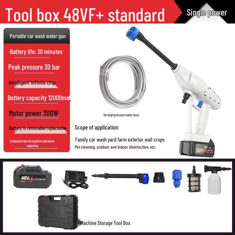 Portable High-Pressure Wireless Car Wash with Lithium Battery