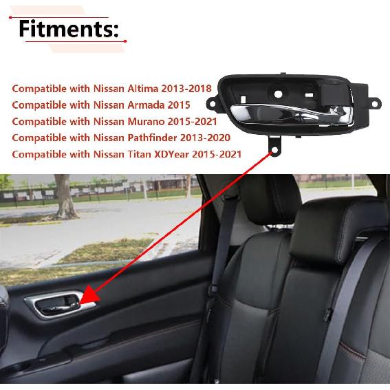 RLB-HILON Right Passenger Side Interior Door Handle Compatible With Nissan Altima Pathfinder 2013-2017, For Nissan Titan 2015 2017, For Titan XD 2016
