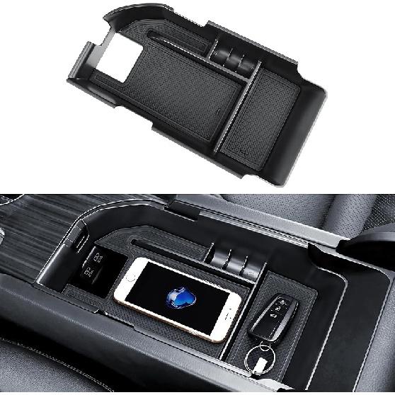 3PCS Center Console Organizer Compatible With Toyota 2025 2026 Camry Accessories Silicone Wireless Charging Anti-Slip Mat ABS Material Armrest