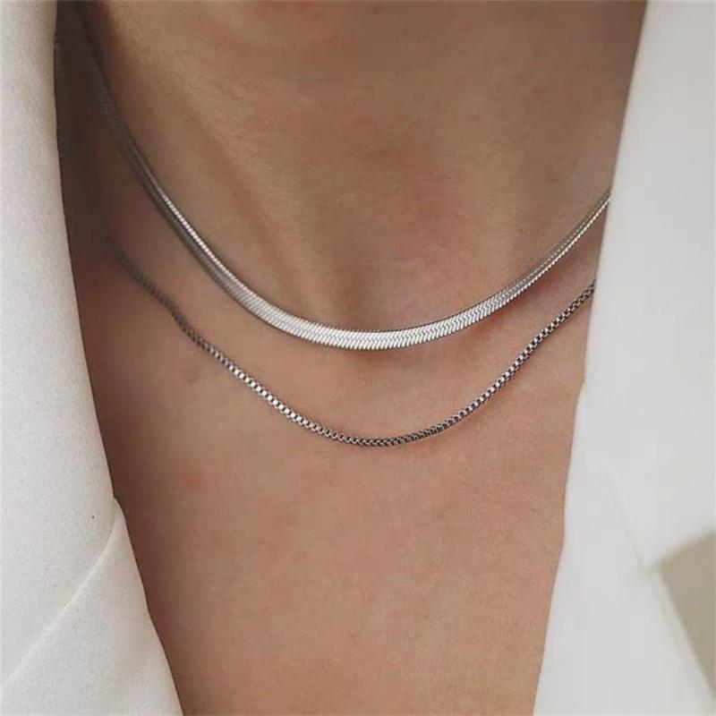 Vintage Bohemian Multilayer Minimalist Necklace for Women Stick Pendant Link Chain Necklace Collarbone Collares Fashion Jewelry