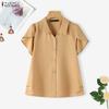 Lässige Bluse mit Umlegekragen und kurzen Ärmeln für Damen