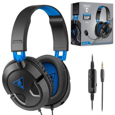 ALGS TURTLE BEACH Gaming Headset Recon 50 Black Blue 210g Headphones with Microphone Wired for Gamepads PS5 PS4 Portable Game Consoles Xbox