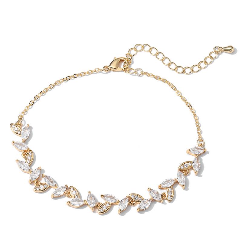 

RAKOL Высококачественный браслет с цирконом ААА, свежие листья, корейская мода, для женщин