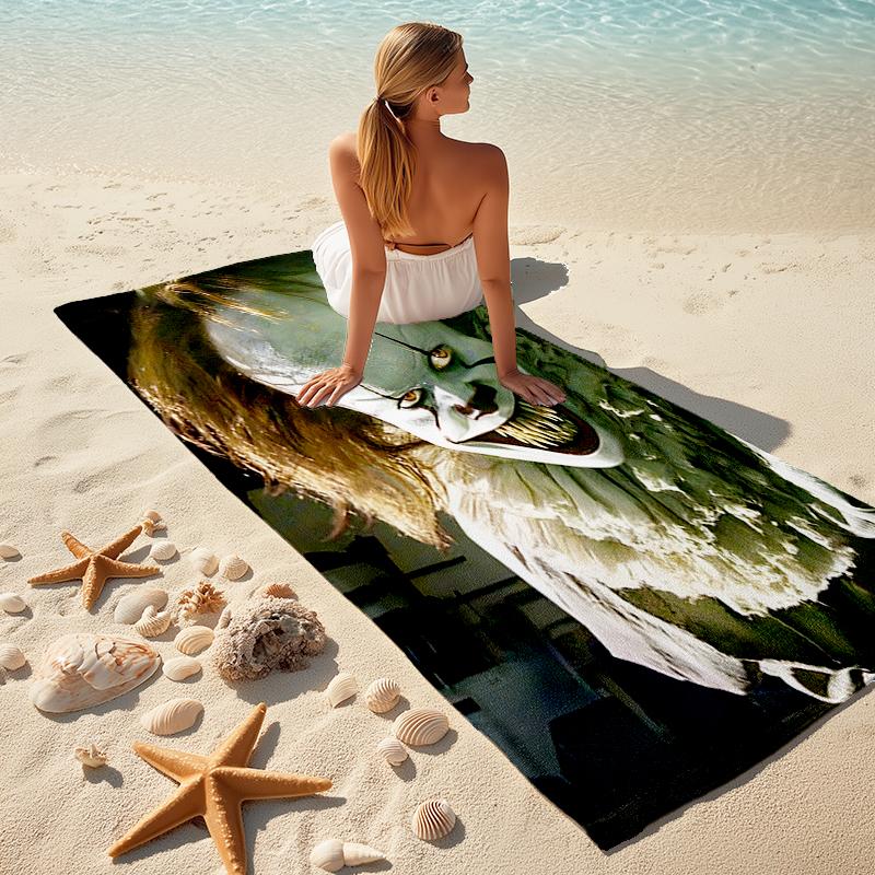 1pc Pennywise1 Beach Towel, Comfortable and Thick, and Swimming/Bath/Picnic/Camping Towel, Suitable for Seaside Beaches