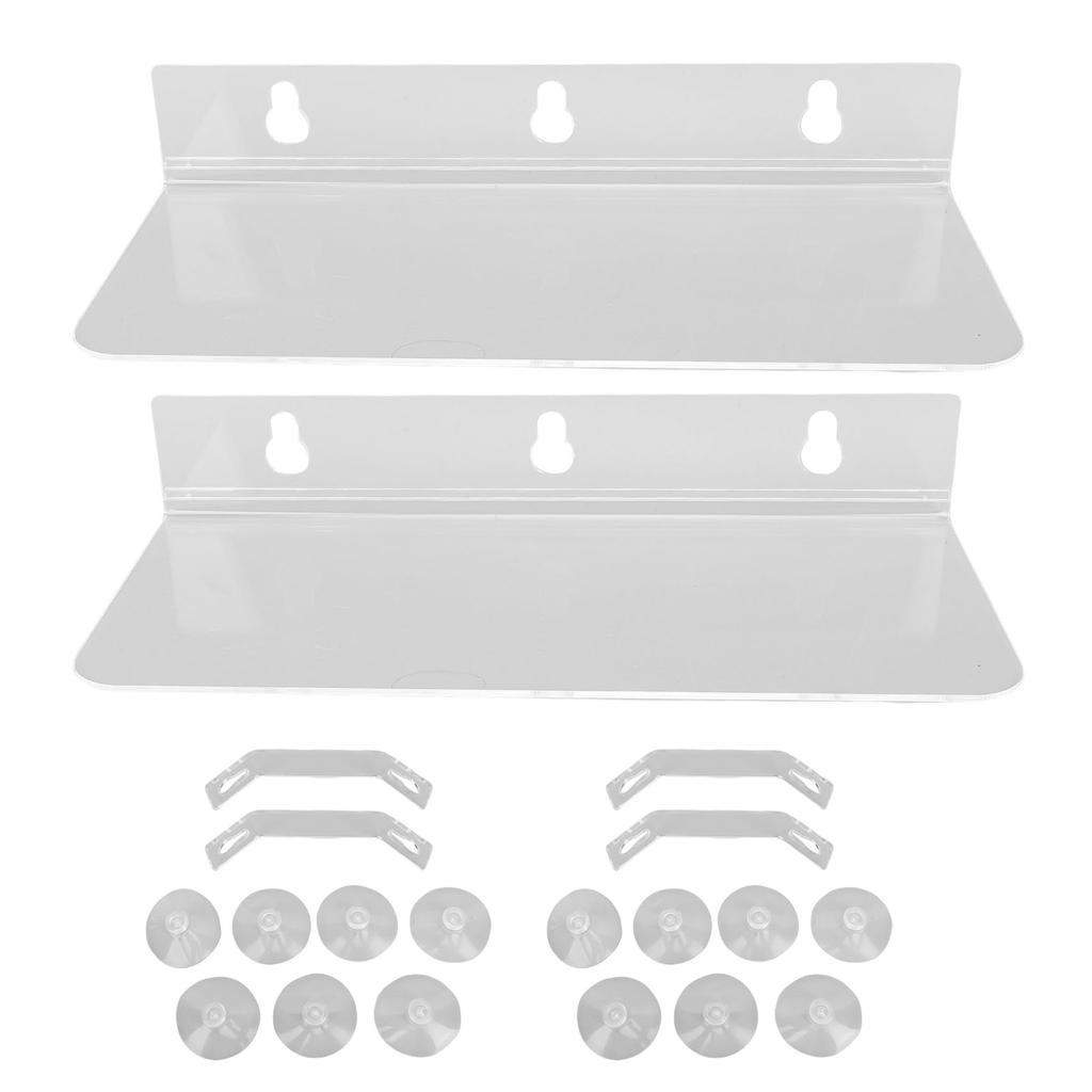 2 Sets Window Suction Cup Shelves Acrylic Wide Sill Extender Plant Pot Floating Shelf for Succulents Picture Frame