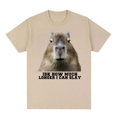 Idk, wie lange ich noch Capybara töten kann. Lustiges Meme-T-Shirt für Herren, Retro-Mode, hochwertiges übergroßes Baumwoll-T-Shirt, Tops, Unisex