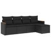 VidaXL Salon de Jardin avec Coussins 5 pcs, Canapés de Terrasse, Ensemble de Meubles de Patio, Mobilier d'Extérieur, Noir 3258317