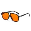 Men's Fashion Double Beam Round Sunglasses with Leopard Print Frames