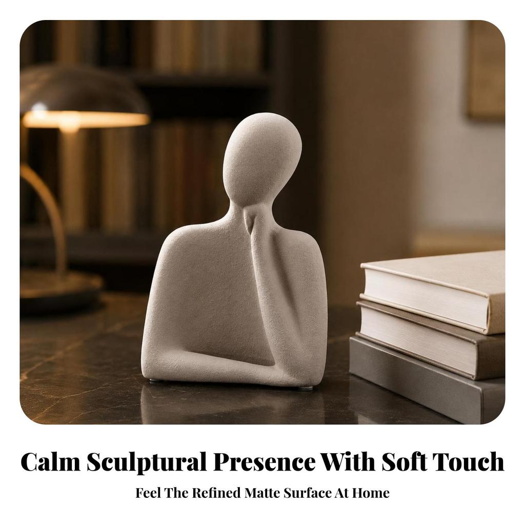 Abstract Human Figurine Artistic Seated Figure Statue Compact for Entryway Table