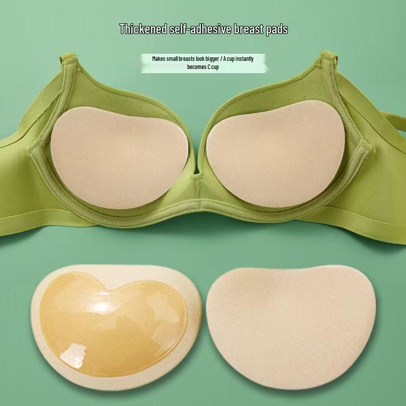 Heart-Shaped Self-Adhesive Push-Up Bikini Inserts - Thickened & Invisible Sponge Breast Pads