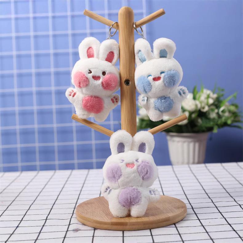 Pendentif Lapin Mignon Poupée en Peluche Jouet Poupée Porte-Clés Suspendu pour Sac d'École Cadeau Poupée de Chiffon