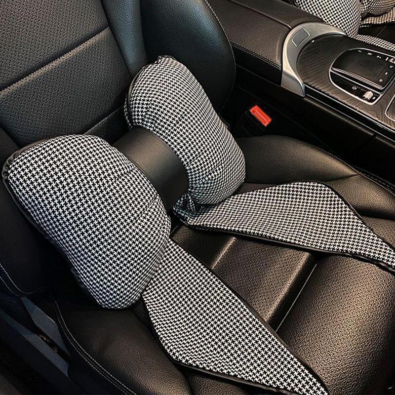 Bow Knot Shape Car Headrest Pillow Cotton Car Seat Headrest Neck Support Seat Pillows Rest Cushion Car Interior Seat Accessory