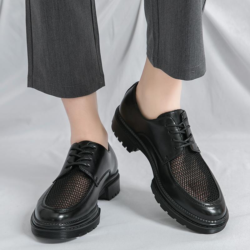 Fashion High End Fashionable Men's Business Shoes Straps Versatile Oxford Shoes Breathable British Style Men's Leather Casual Shoes