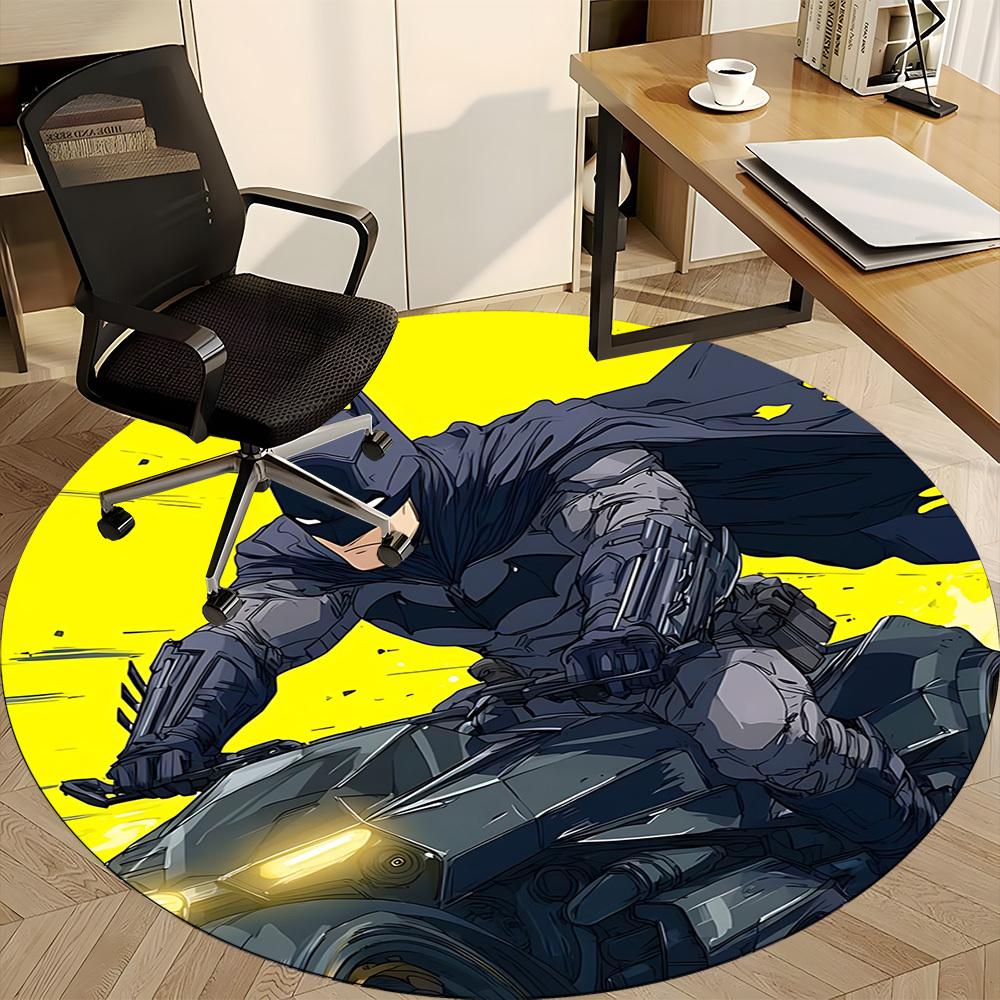 1pz Tappeto Rotondo Ufficio Batman, Sotto Sedie da Ufficio Camera da Letto Soggiorno Arredamento Casa, Decorazione Stanza, Disponibile in Varie Misure