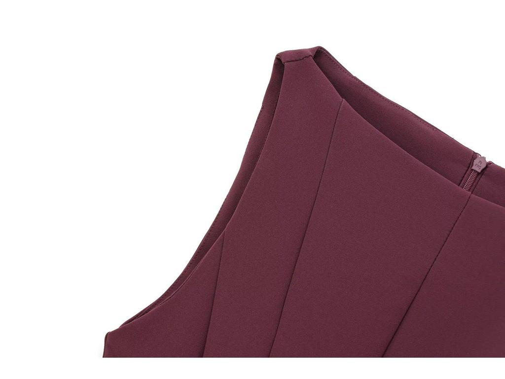 Winter 2024 Women's European & American Style Sleeveless Boat Neck Dress with a Simple Wide Hem