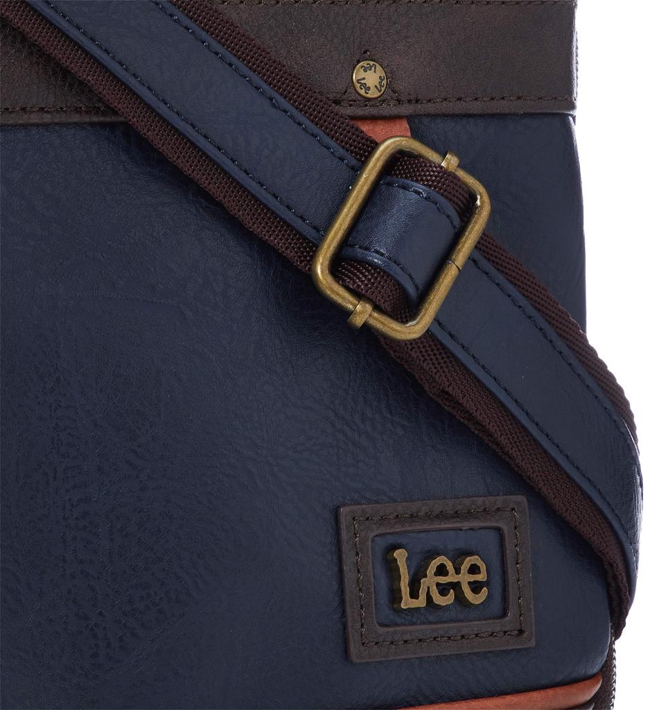 Shoulder antique synthetic expandable clutch navy [Lee] bag, leather-like leather, 2-way, gusset, bag, sacoche,