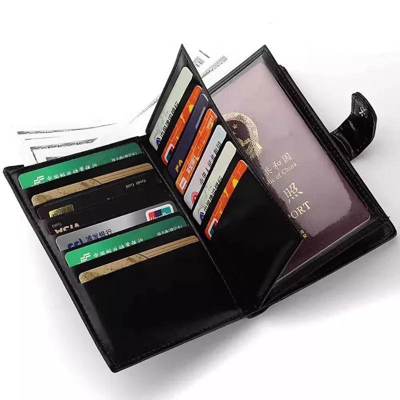 Stylish Travel Leather Passport Bag Multi-Card Card Holder Portable Multi-Function Men's Wallet