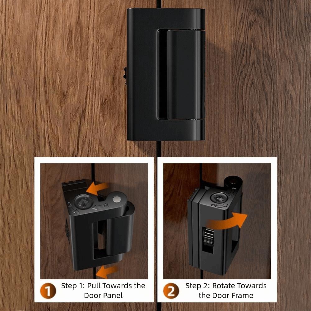 Fixed Aluminum Alloy Door Lock Reinforcement Adjustable Knob Punch-Free Anti-Theft Door Lock Heavy Duty Security Door Lock Hotel