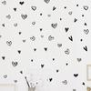 Classic Black and White Heart Wall Stickers for Girls Room Decoration Women Bedroom Living Room Wall Decals Kids Room Stickers