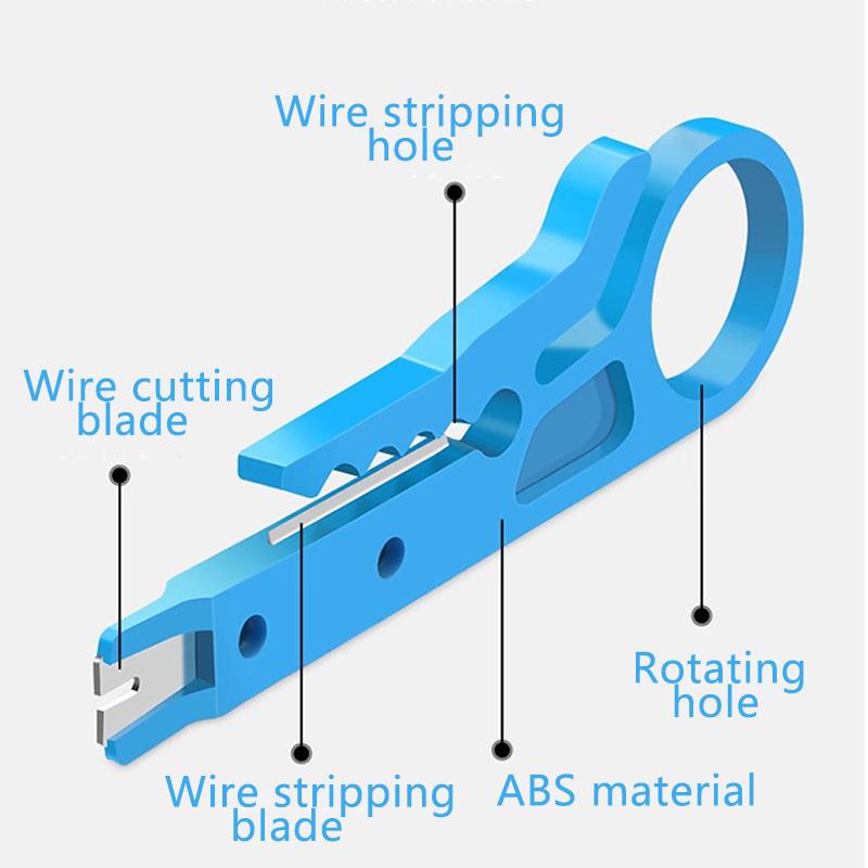 3pcs black/blue/yellow portable wire stripping pliers small wire stripping knife wire cutting tool network cable crimping pliers