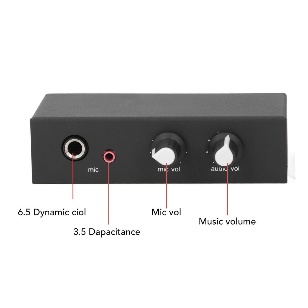 Stereo-Sound, kleiner Mikrofon-Kopfhörer-Phono-Plattenspieler-Vorverstärker für Desktop-Soundsystem mit unabhängigem Knopf und Netzteil-Vorverstärker,