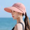 Rosa Sonnenhut für Damen mit UV-Schutz und abnehmbarem Oberteil – atmungsaktive Sportkappe mit breiter Krempe für Strand- und Outdoor-Aktivitäten, verstellbarer Kordelzug