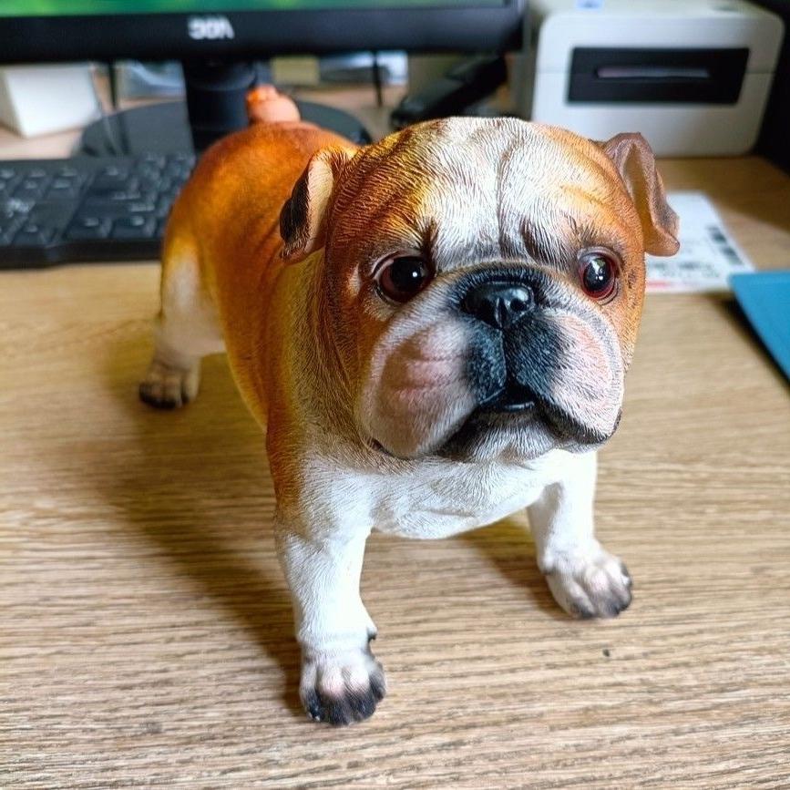 BRResin Handicrafts Creative and Cute Realistic Puppy French Bulldog Decorative Item Dog Outdoor Garden and Courtyard DecorationEY