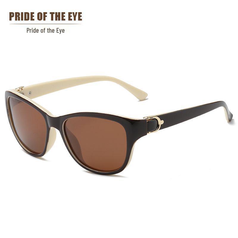 Women's Trendy Round Metal Mixed Polarized Retro Sunglasses 8629