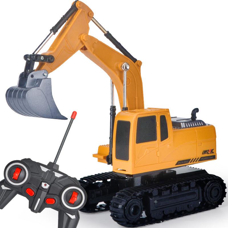 Jucărie pentru copii, din aliaj, cu telecomandă, excavator - Model electric de simulare