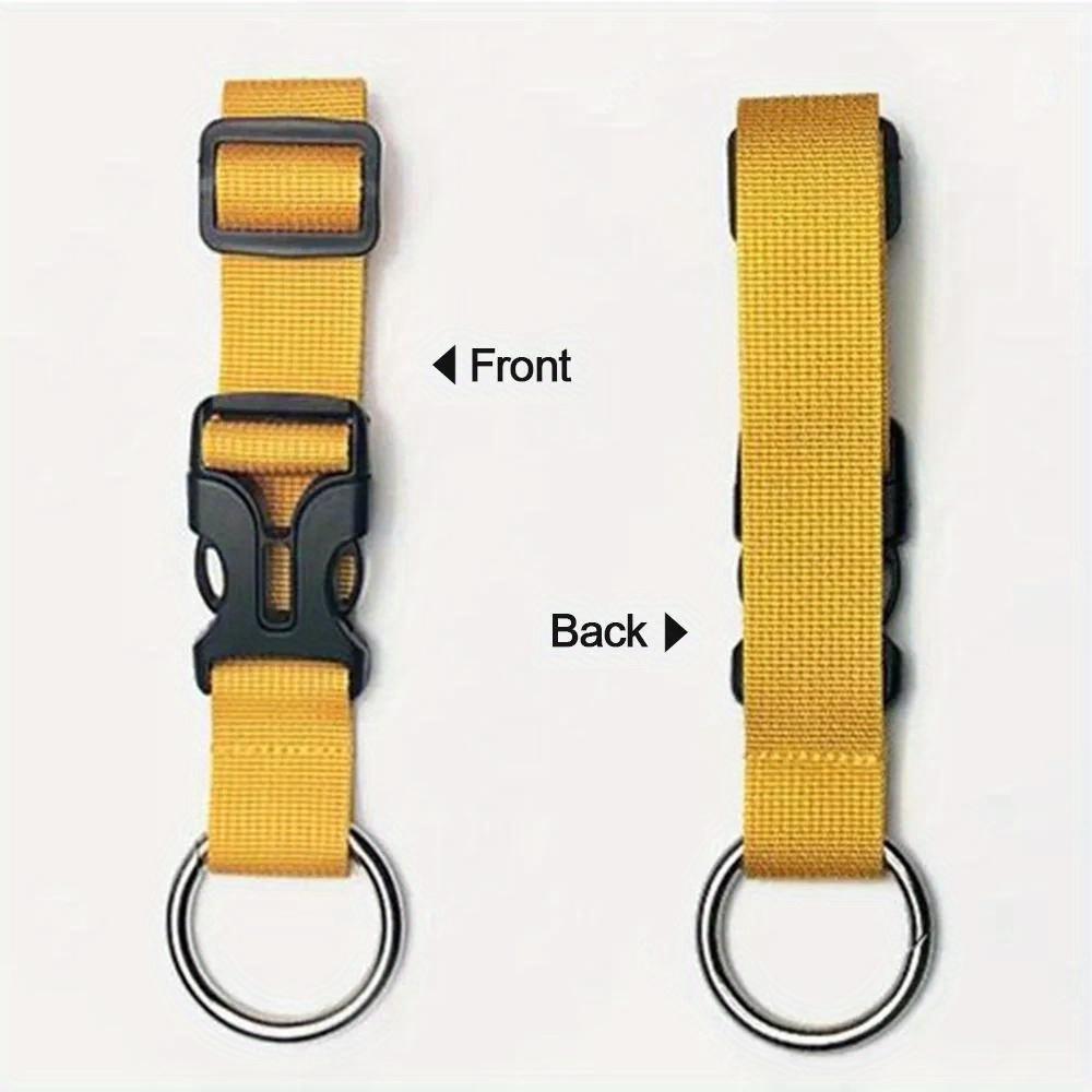 1pc Durable Polyester Luggage Strap Adjustable Locking Buckle & Metal Ring Multi-Color For Travel, Outdoor Hunting & Fishing Gear