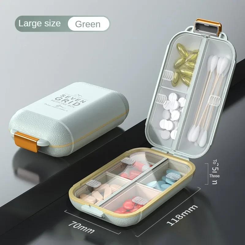 7 Grids Weekly Portable Travel Pill Box Sealable Moisture-Proof Pills Container Storage Tablets Vitamin Medicine Organizer